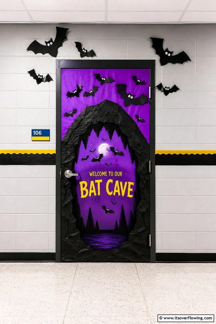 Bat Cave Entrance - 50 Fall Door Decor Classroom Ideas for Cozy Entryways