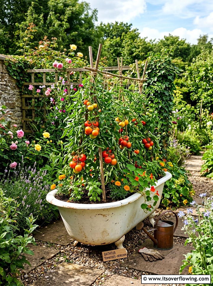 Bathtub Vegetable Patch - 25 upcycled garden ideas for schools