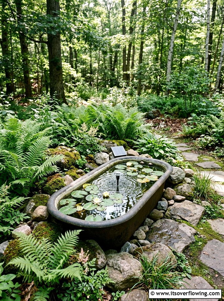 Bathtub garden pond - 25 upcycled garden ideas with old bathtubs