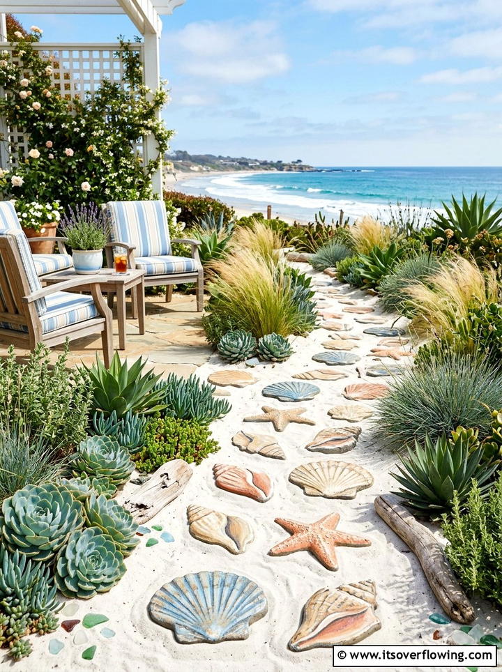 Beach theme garden rocks - 25 creative garden ideas with painted stepping stones