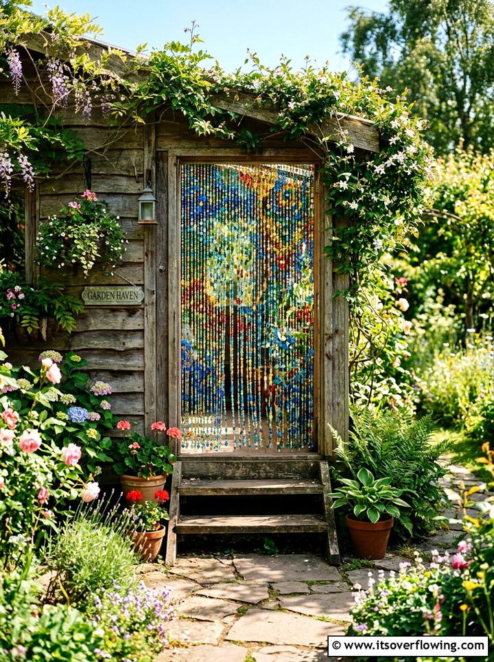 Beaded Curtain Entryway - 25 backyard ideas with boho style