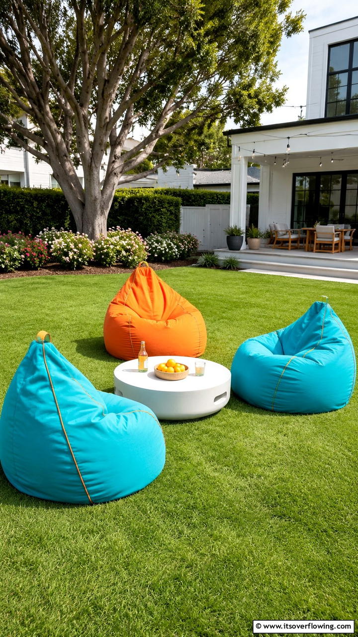 Bean Bags for Casual Seating - 20 Garden Furniture Ideas to Create a Beautiful Outdoor Space