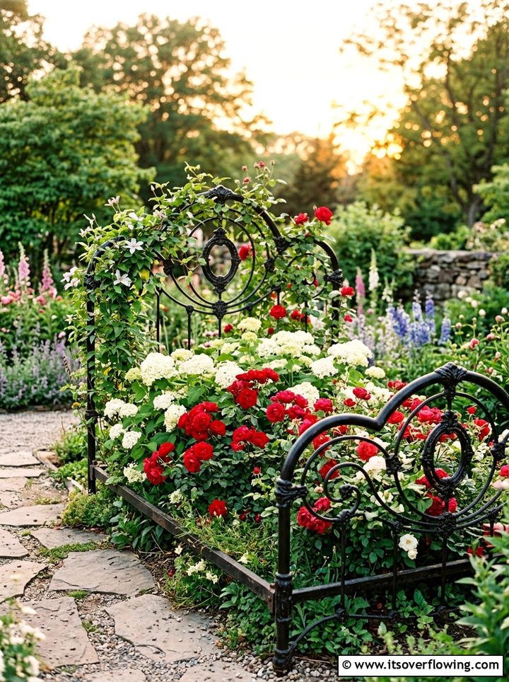 Bed Frame Planter - 25 reusing old things ideas for front yard