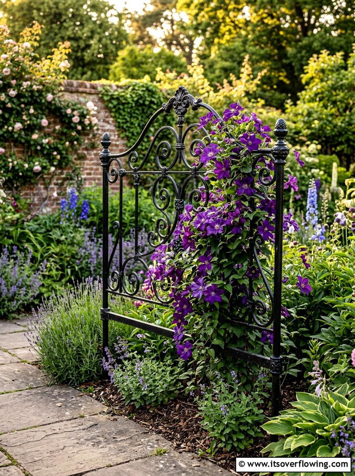 Bed frame garden trellis - 25 reusing old things ideas for garden art