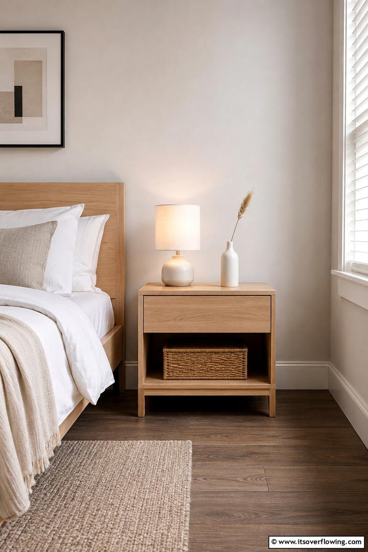 Bedroom Nightstand Simplicity - 50 Minimalist Fall Decor Ideas to Upgrade Spaces Now