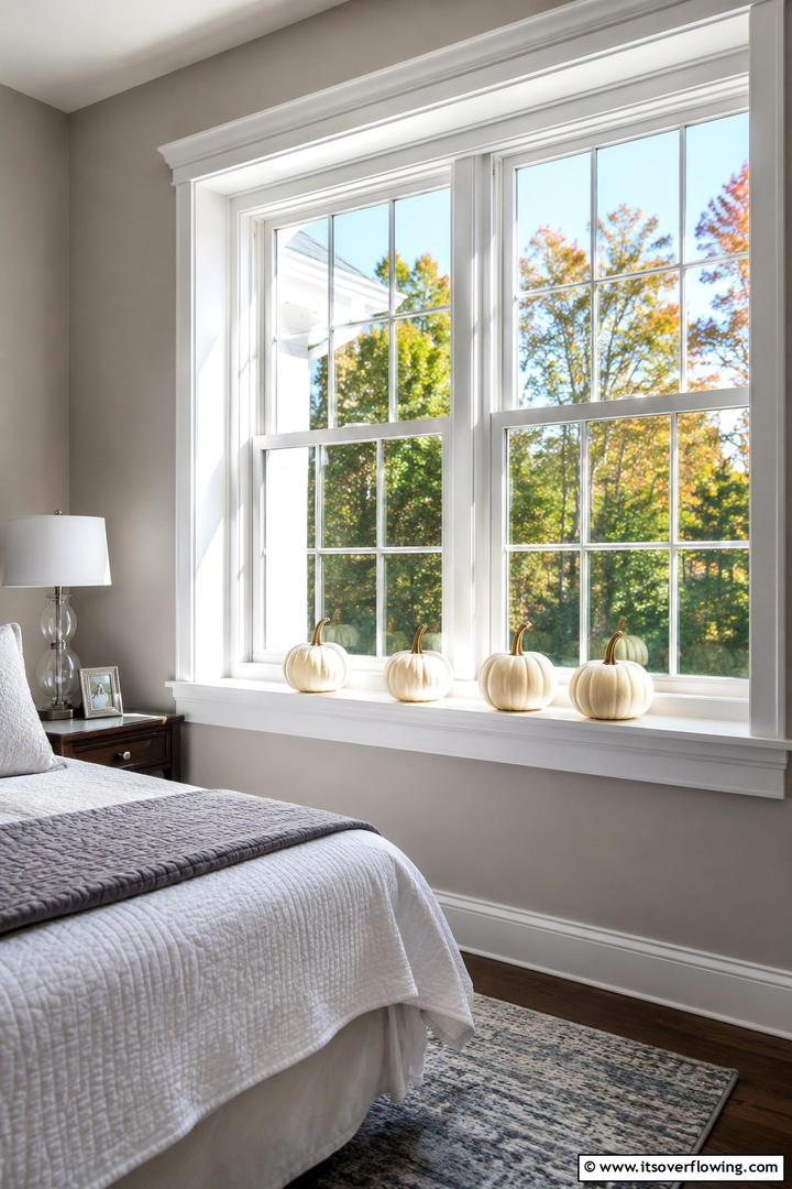 Bedroom Window Ledge - 50 Minimalist Fall Decor Ideas to Upgrade Spaces Now