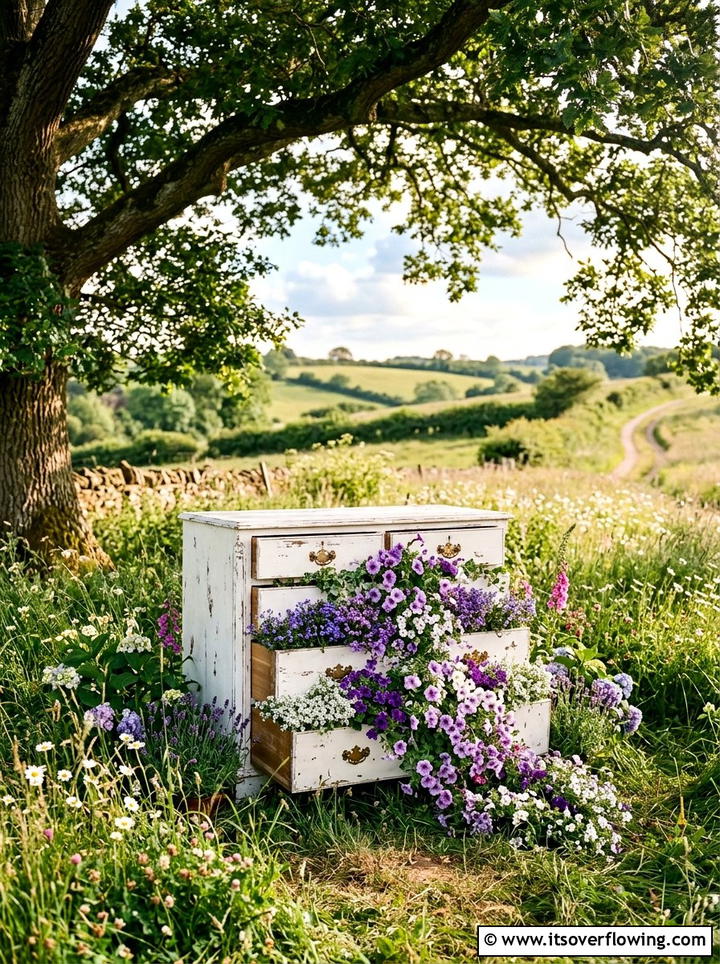 Bedroom dresser planter - 25 upcycled garden ideas on a budget