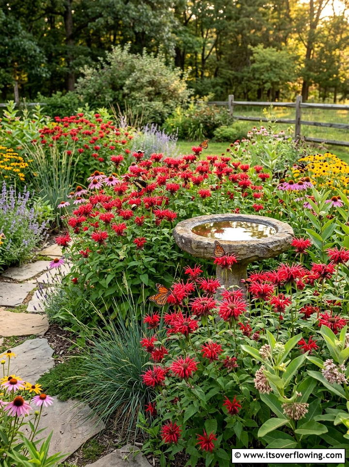 Bee balm pollinator garden - 25 garden ideas for clay soil