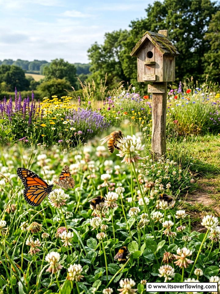 Bee friendly clover - 25 backyard ideas with clover lawn