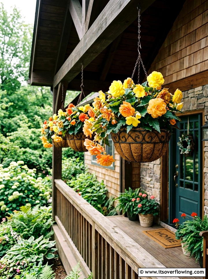 Begonia Hanging Pots For Porch - 25 garden decor ideas with hanging baskets