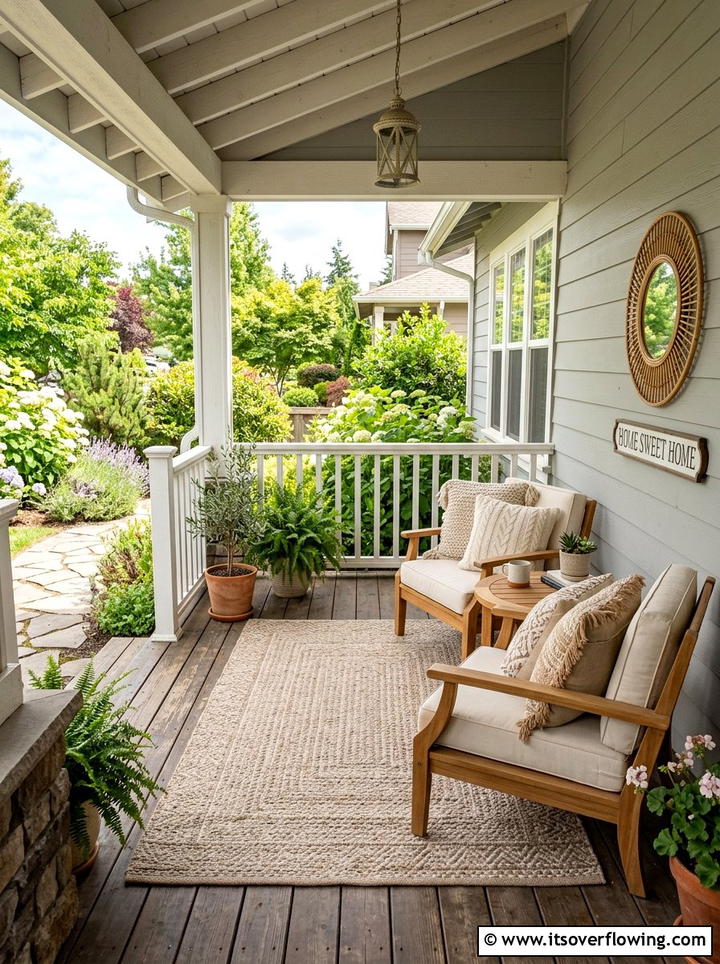 Beige Outdoor Porch Pillows - 25 front porch ideas with neutral decor