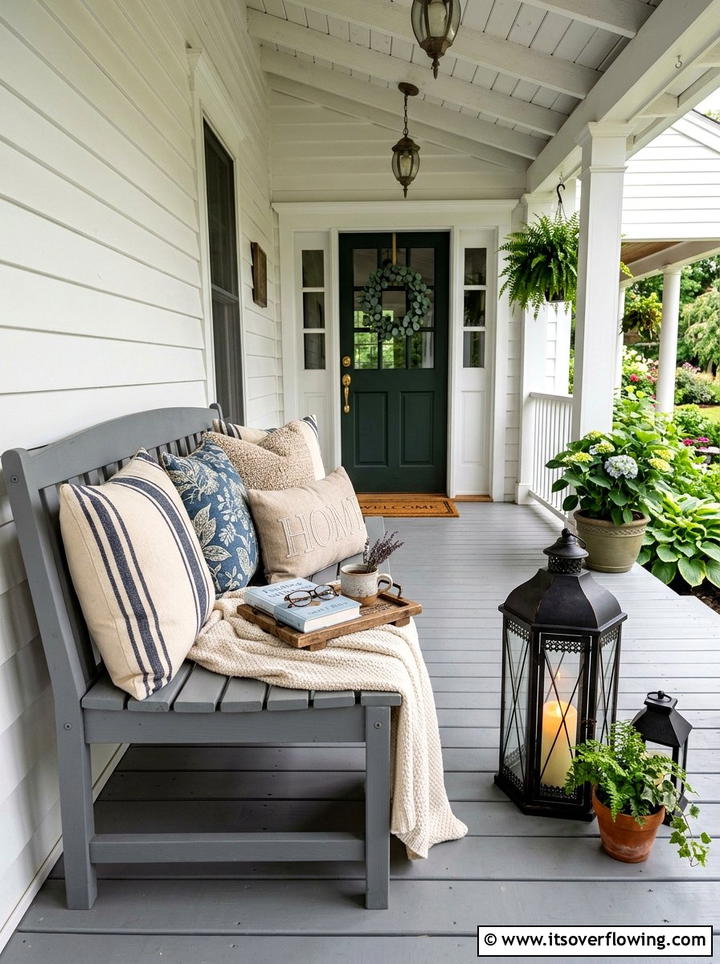 Bench Decor With Lanterns - 25 front porch decor ideas with lanterns