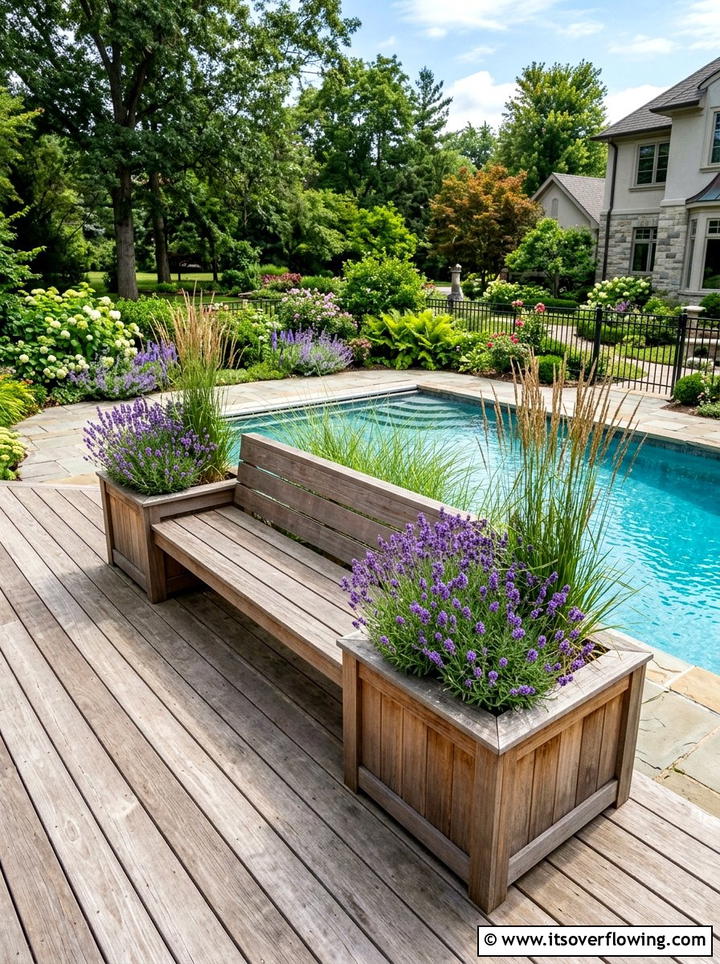 Bench With Built In Planters - 25 garden decor ideas with wooden planters