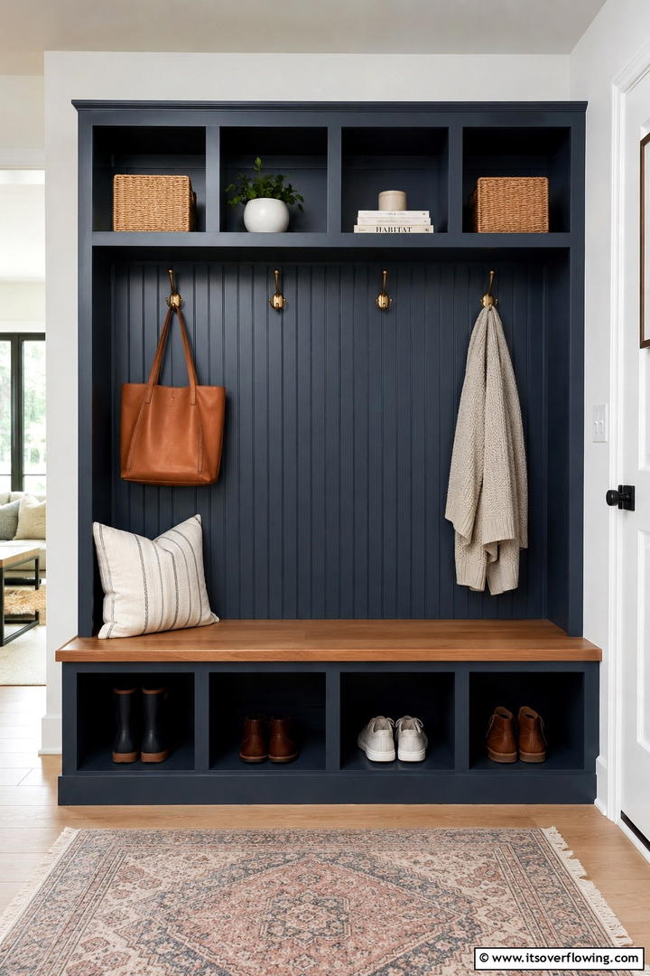 Bench with Bench Seat and Cubby Storage - 30 Functional Mudroom Bench Ideas for Organized Entryways