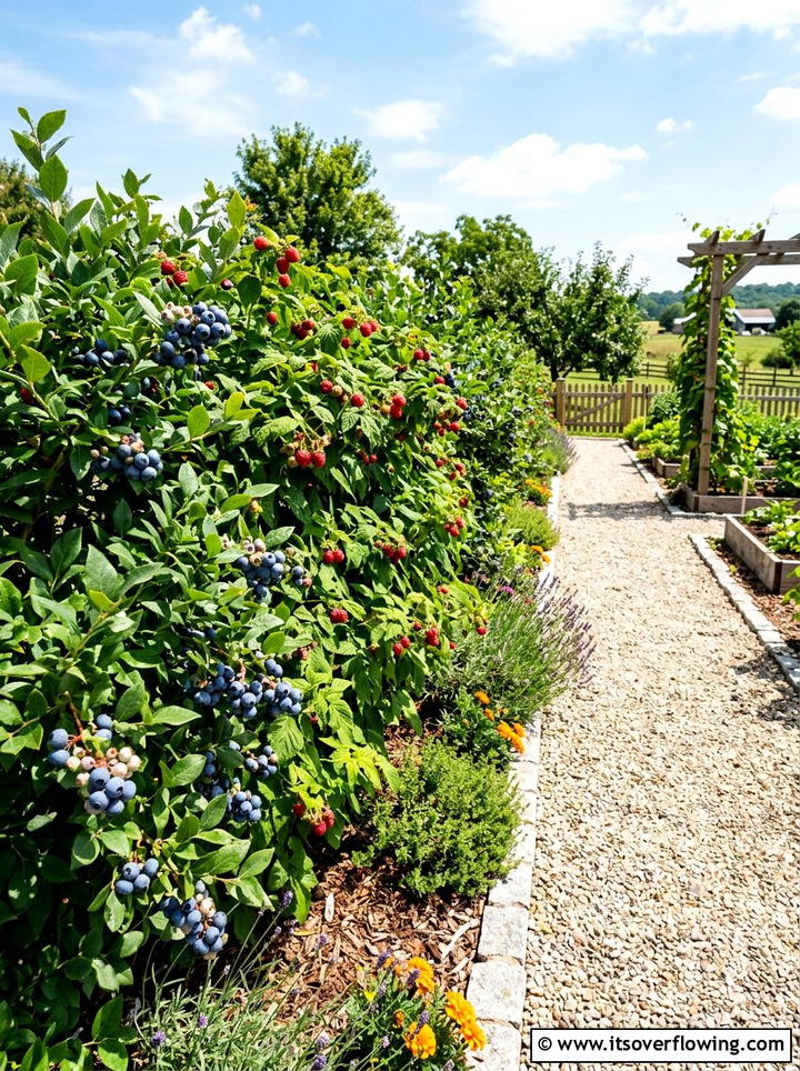 Berry bush hedge - 25 backyard ideas with bird garden