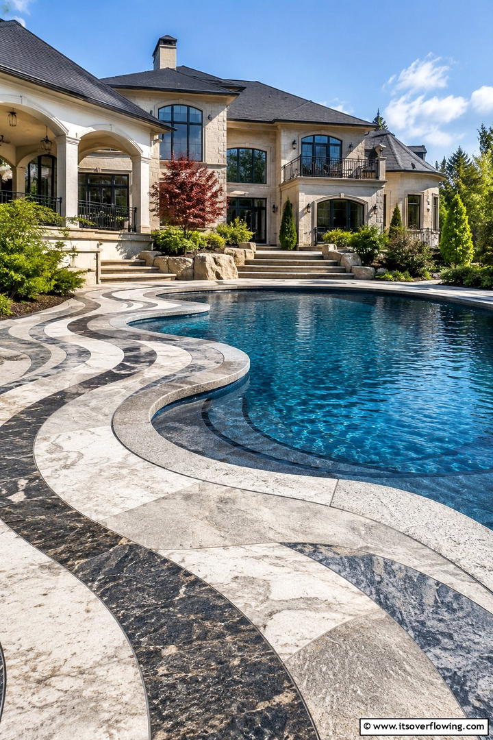 Bespoke Custom Creations - 30 Pavers Around Pool Ideas for a Sleek and Safe Design