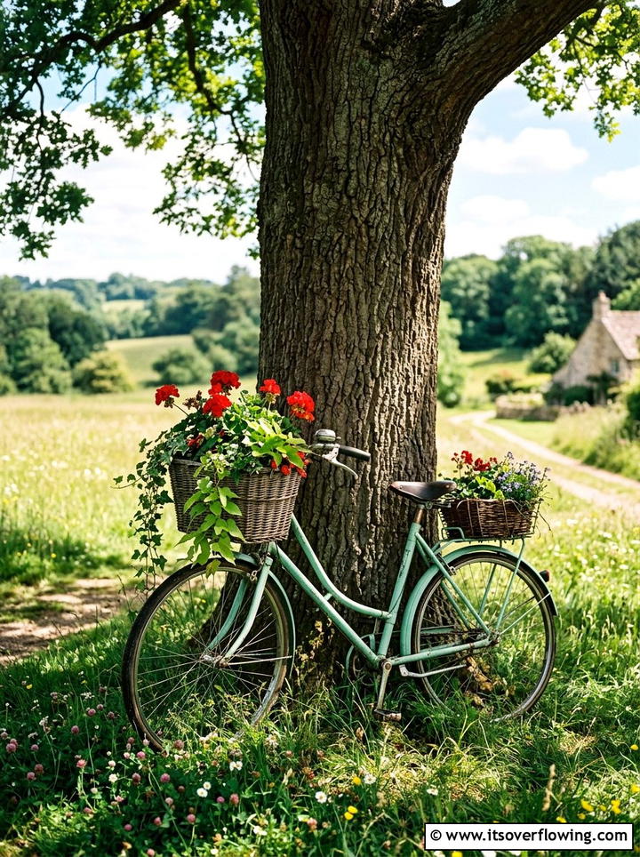 Bicycle Flower Planter - 25 backyard decorating ideas with recycled materials