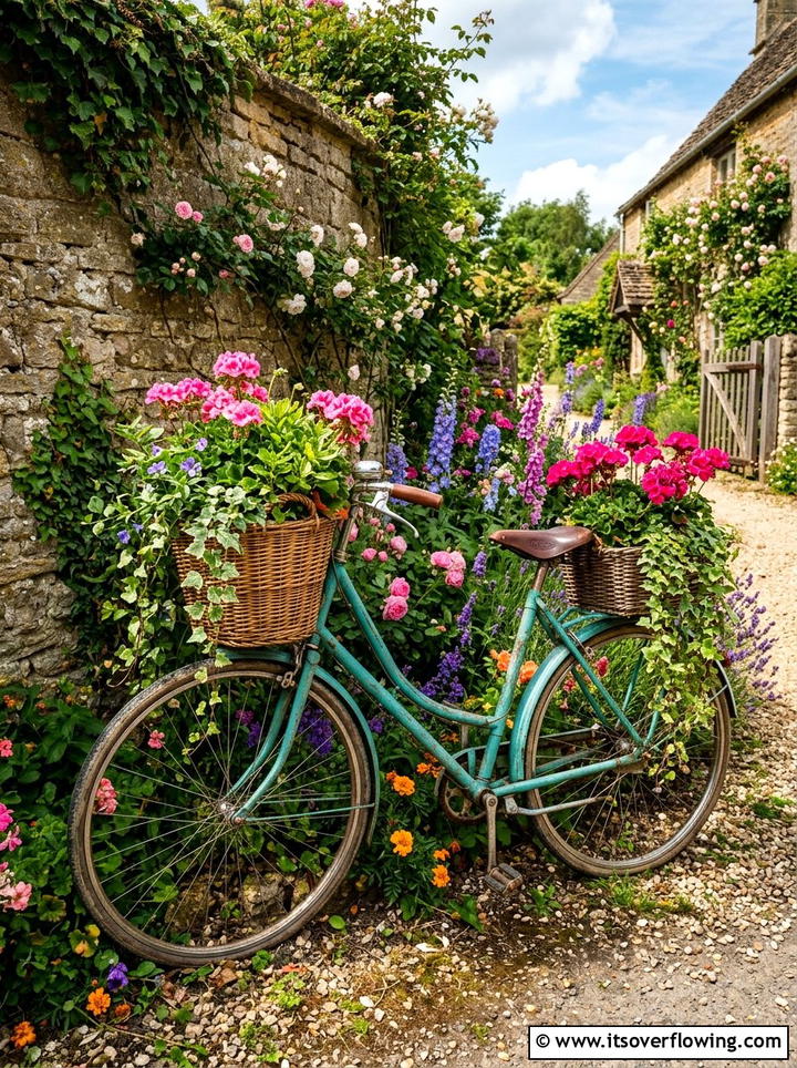 Bicycle Planter - 25 upcycled garden ideas for tiny yards