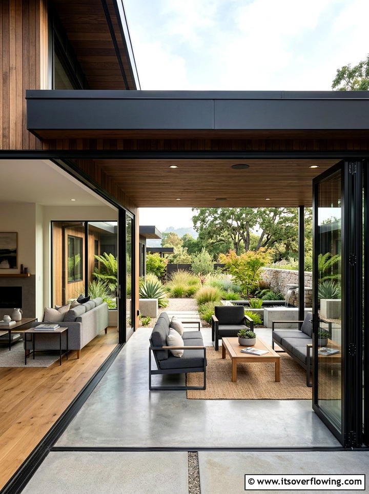 Bifold Door Overhang - 25 backyard ideas with shade structures
