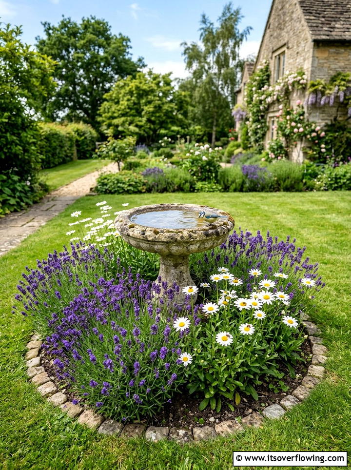 Bird Bath Focal Point - 25 cheap garden ideas for backyard
