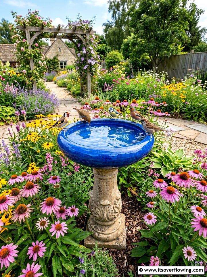 Bird Bath Focal Point - 25 creative garden ideas on a budget