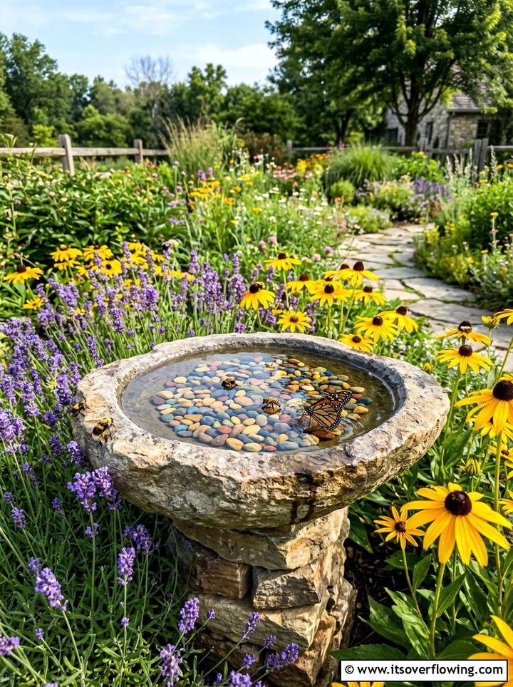 Bird Bath For Pollinators - 25 garden decor ideas for pollinator gardens