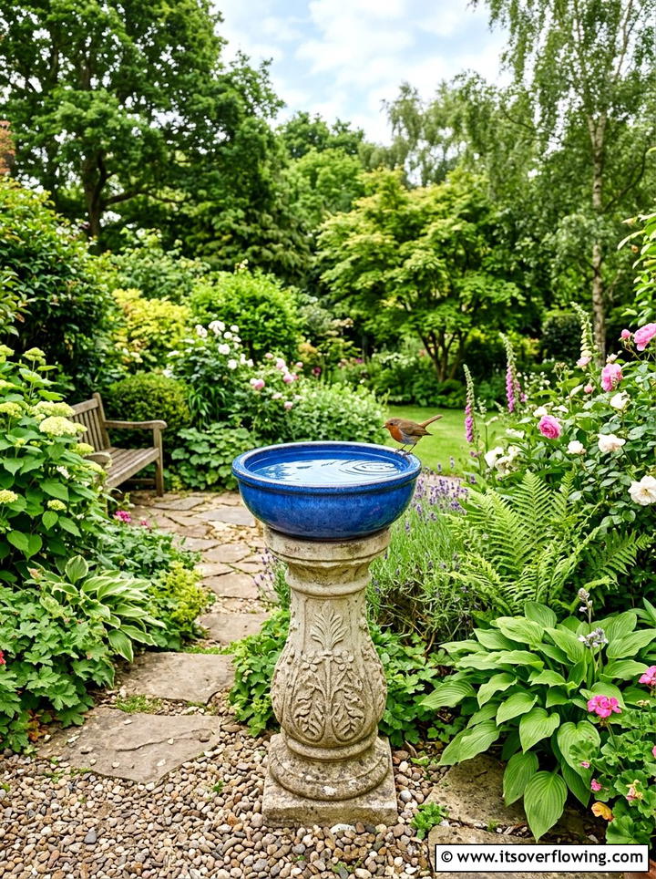 Bird Bath From Bowls - 25 cheap garden ideas