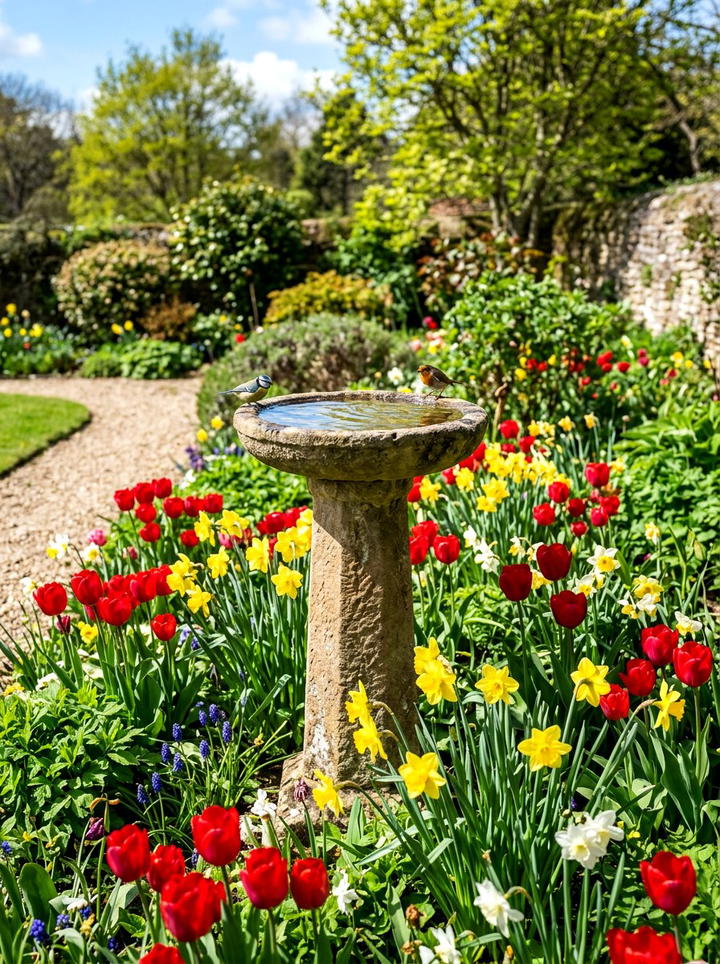 Bird Bath In Flower Bed - 25 backyard decorating ideas with bird baths