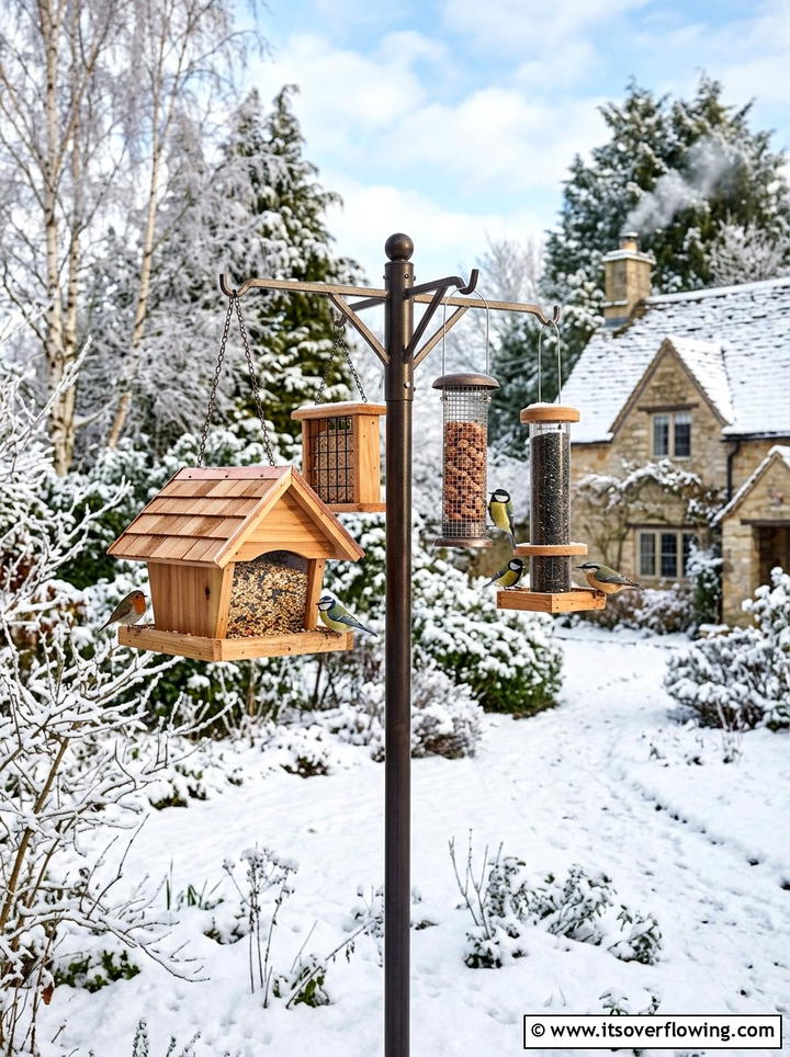 Bird Feeder Station - 25 backyard ideas for winter ambiance