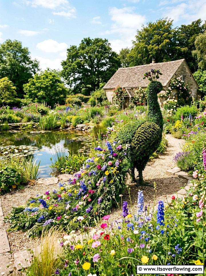 Bird Shaped Topiary In Flower Garden - 25 garden decor ideas with topiary