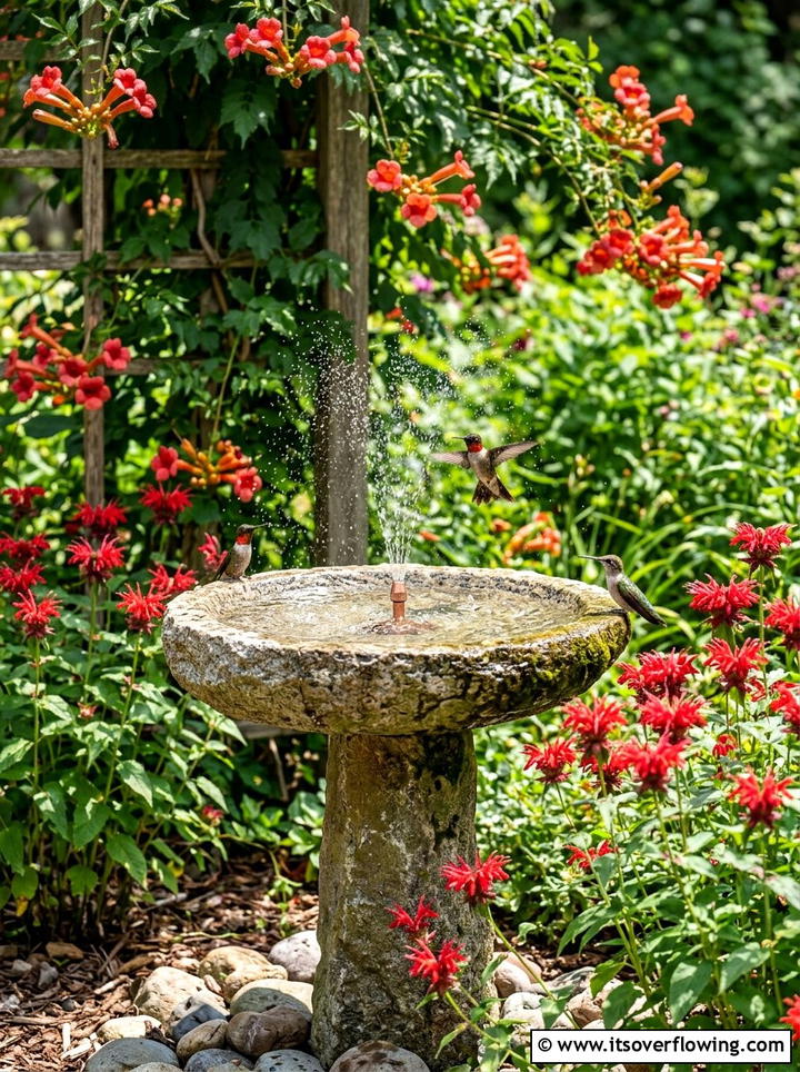 Bird bath for hummingbirds - 25 garden decor ideas with bird baths