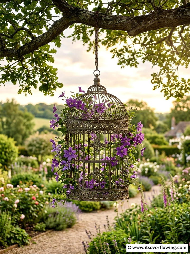 Bird cage - 25 reusing old things ideas for trellis