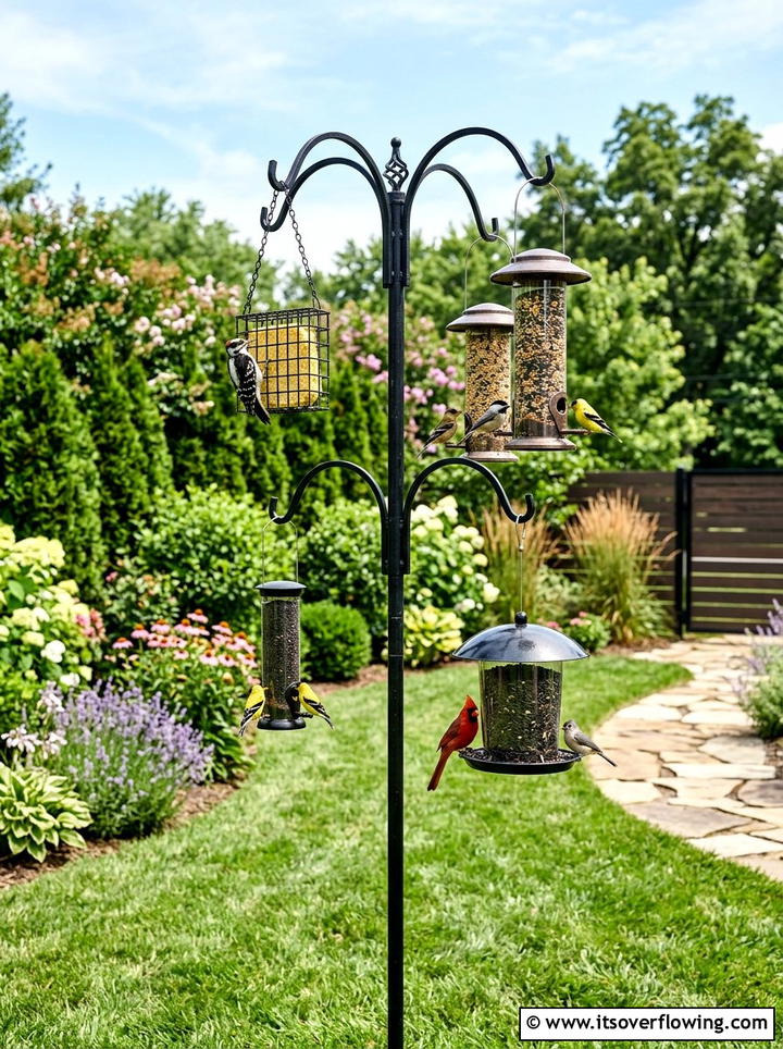 Bird feeder stand - 25 garden ideas for birds