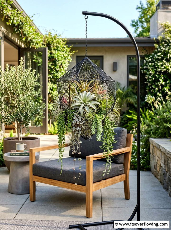 Birdcage succulent garden - 25 reusing old things ideas for modern garden look