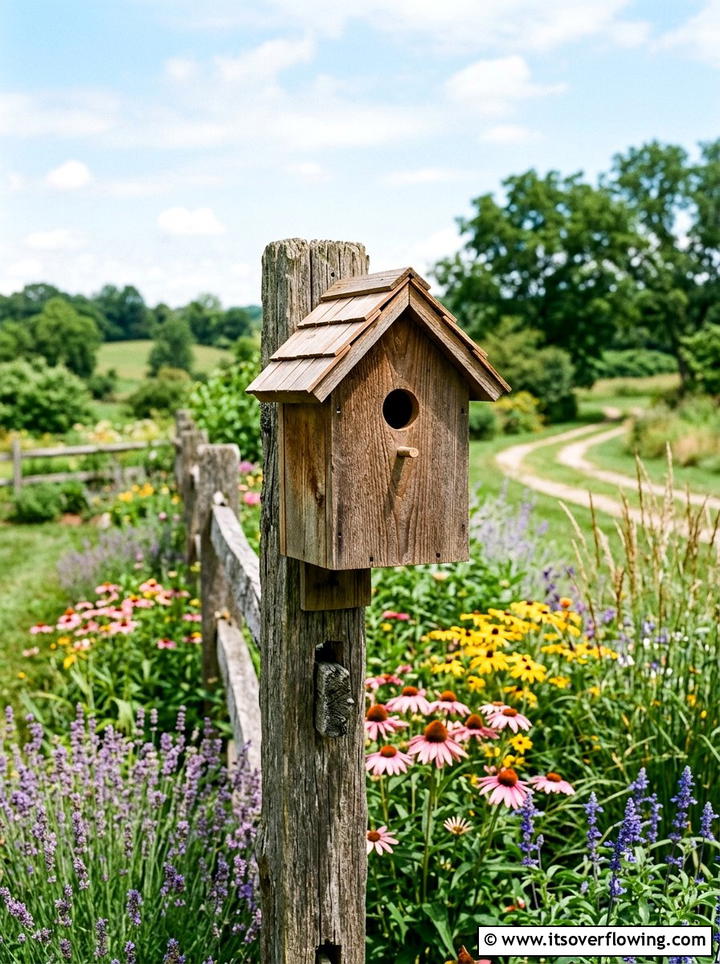 Birdhouse Built With Leftover Cedar - 25 recycled garden ideas with wood scraps