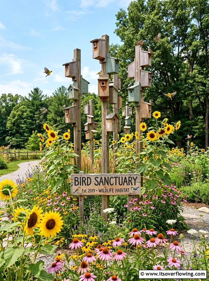 Birdhouse Garden - 25 upcycled garden ideas with garden signs