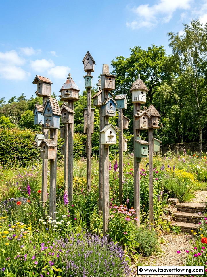 Birdhouse Village - 25 garden ideas for farmhouse homes
