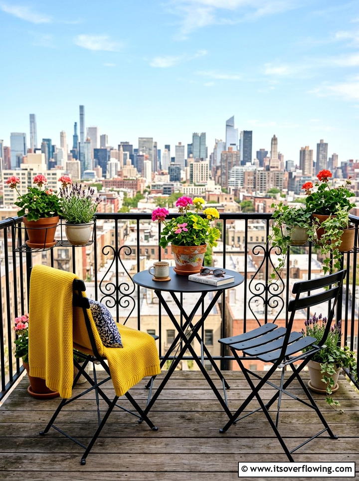 Bistro Set Comfort - 25 backyard decorating ideas with throws