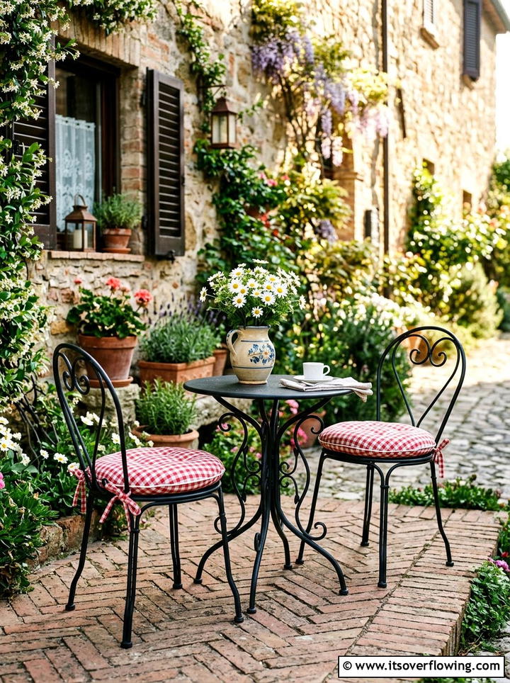 Bistro Set Styling - 25 garden decor ideas with throw pillows