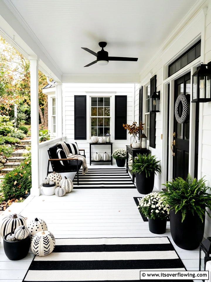 Black And White Porch - 25 front porch decor ideas for halloween