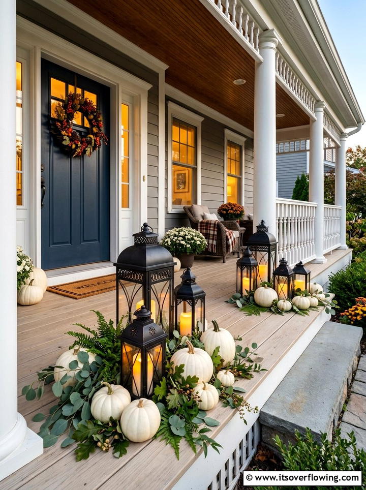 Black Lantern Lighting - 25 front porch decor ideas for fall