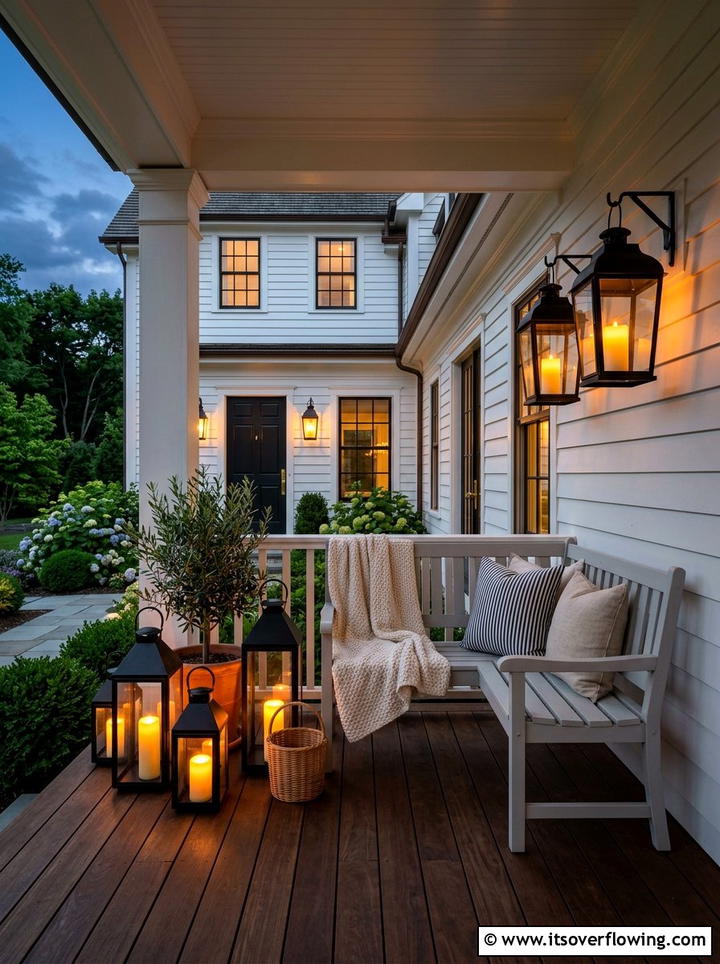 Black Lantern Porch Decor - 25 front porch ideas with neutral decor