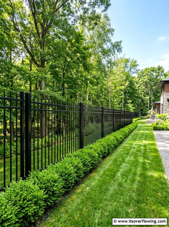 Black Metal Fence - 25 backyard decorating ideas with modern accents