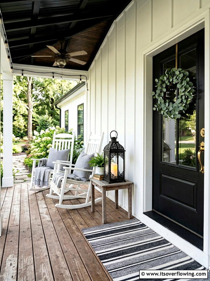 Black Metal Lanterns - 25 front porch decor ideas with lanterns