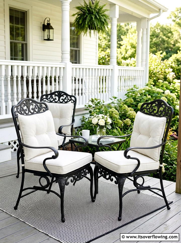 Black Metal Porch Chairs - 25 front porch ideas with black and white theme