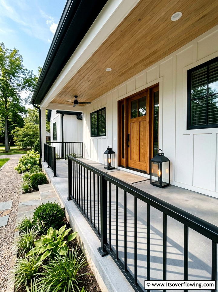 Black Metal Porch Railing - 25 front porch ideas with railings
