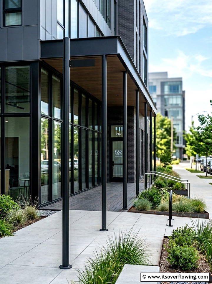 Black Metal Thin Column Porch - 25 front porch ideas with columns