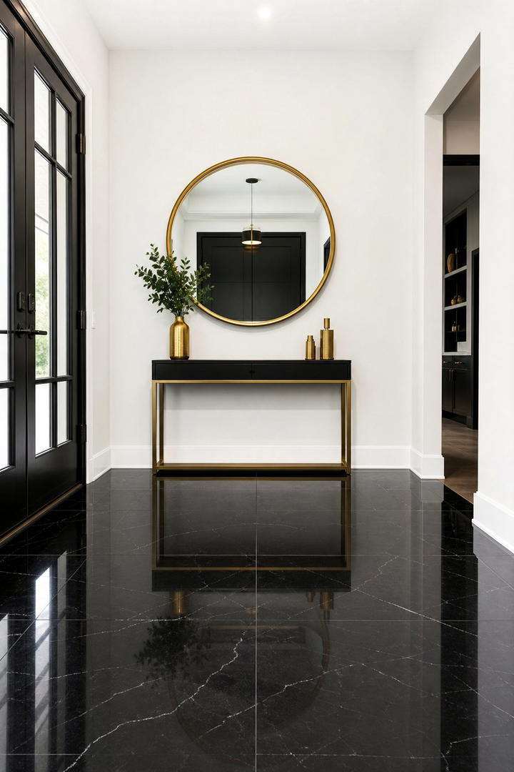 Black Tiles for a Bold Statement - 20 Stylish Small Entryway Tile Floor Ideas