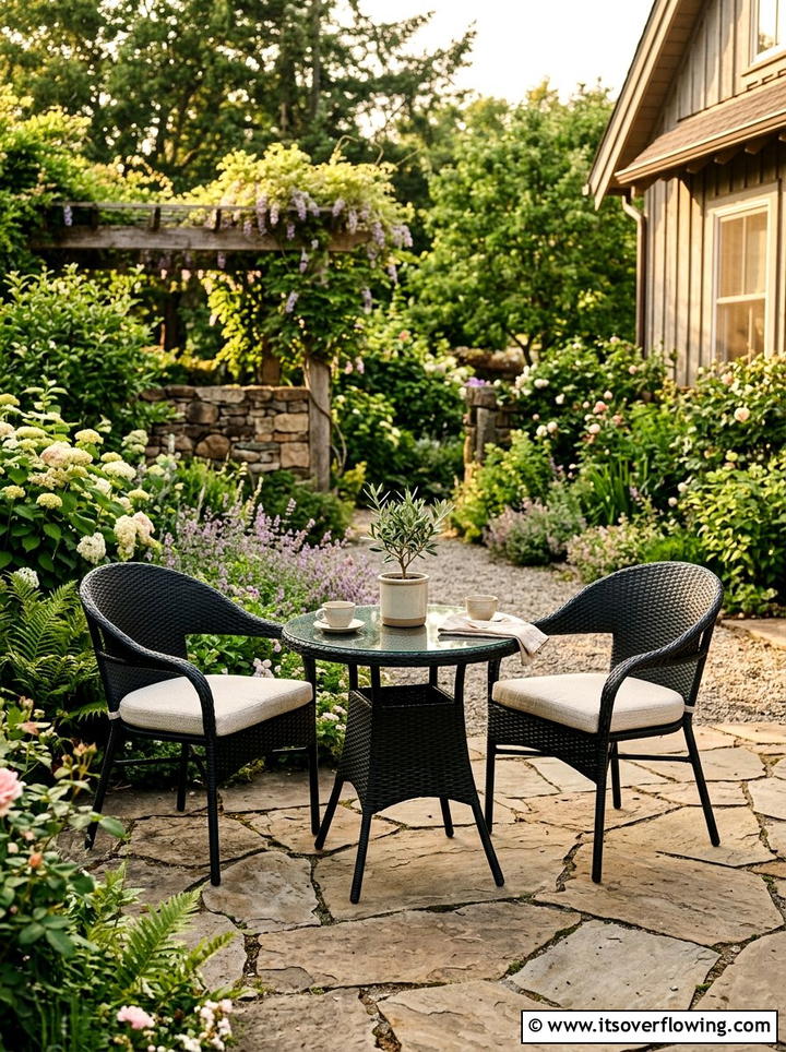 Black Wicker Bistro Set - 25 front porch ideas with wicker furniture
