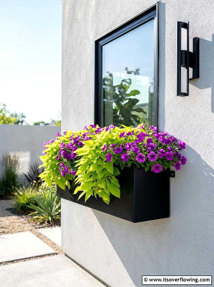 Black Window Box - 25 front porch ideas with window boxes